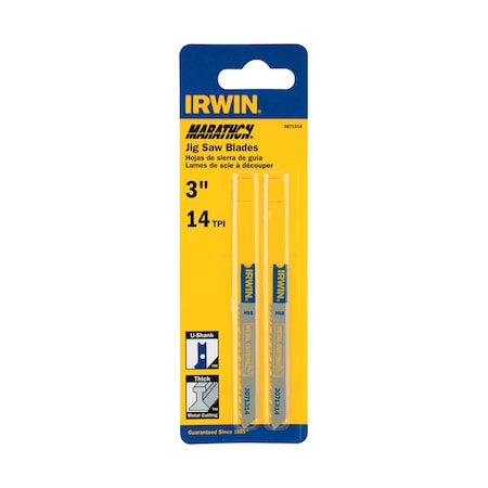 Irwin Marathon 3 in. Bi-Metal U-Shank Jig Saw Blade 14 TPI 2 pk 3071314